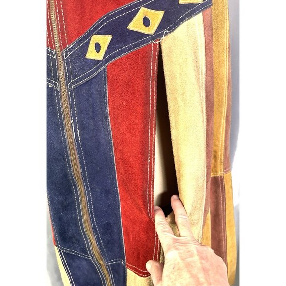 Vintage Country Place Queen of the Capes Long Suede Poncho Cape Zipper Front - Picture 4 of 14